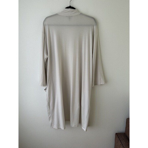 Eileen Fisher M Tencel Lyocell Cardigan Open Front In Bone with Pockets - Picture 7 of 8